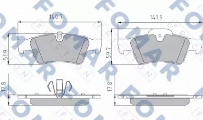 FOMAR FRICTION fo859681 -  Комплект тормозных колодок, дисковый тормоз
